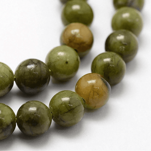 Jade Vert Perles Rondes Polies - A l&#039;unité
