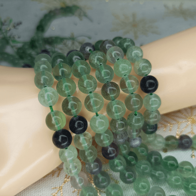 Fluorite / Fil de Perles en 8 mm / Boules en Pierres Naturelles Rondes et Polies