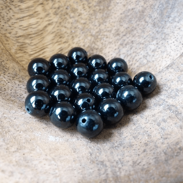 Tourmaline Noire / Boule de 8 mm à l&#039;unité / Pierres Naturelles Rondes et Polies
