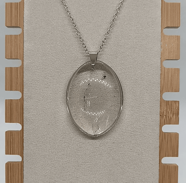 Cristal de Roche / Pendentif Ovale / Pierre Plate 