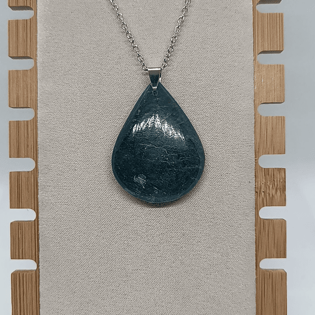 Apatite Bleue / Pendentif Goutte / Pierre Naturelle Plate