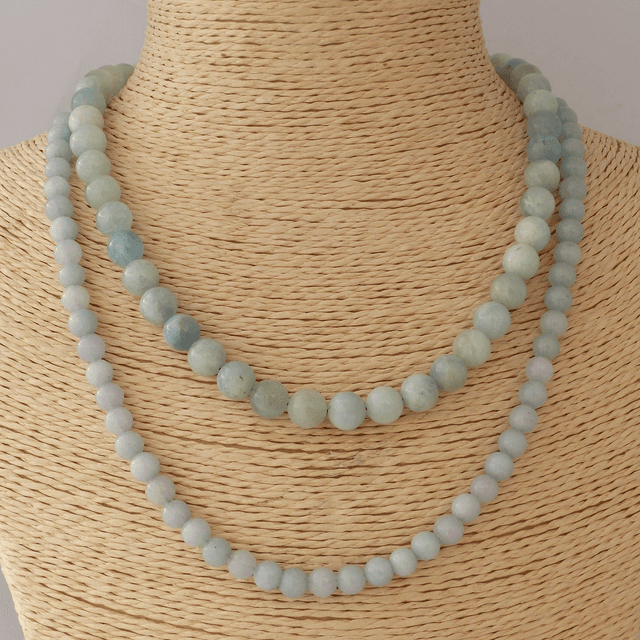 Aigue Marine - Collier Classique en Pierres Naturelles