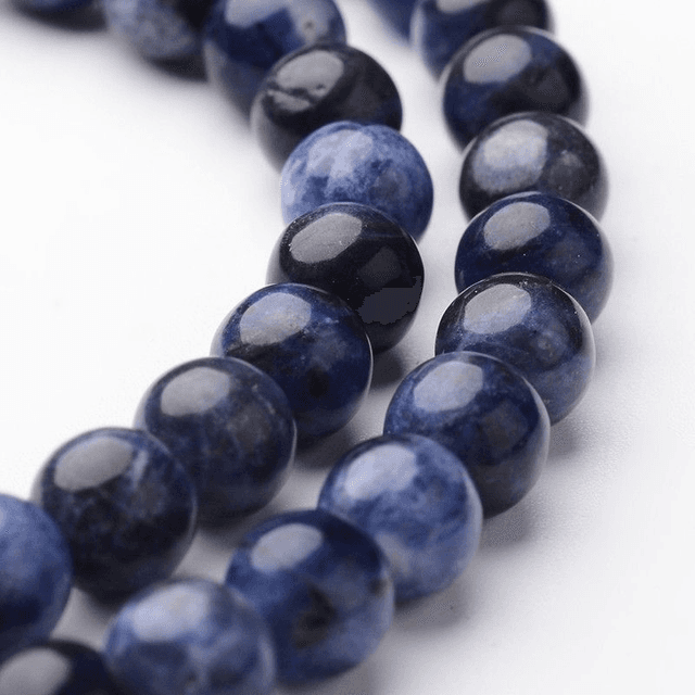 Sodalite Perles Rondes Polies - A l&#039;unité