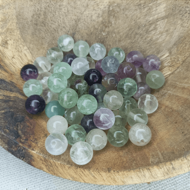 Fluorite / Boule de 8 mm à l&#039;unité / Pierres Naturelles Rondes et Polies