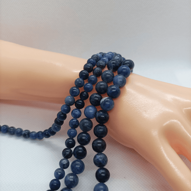 Sodalite Perles Rondes Polies - Fil Complet