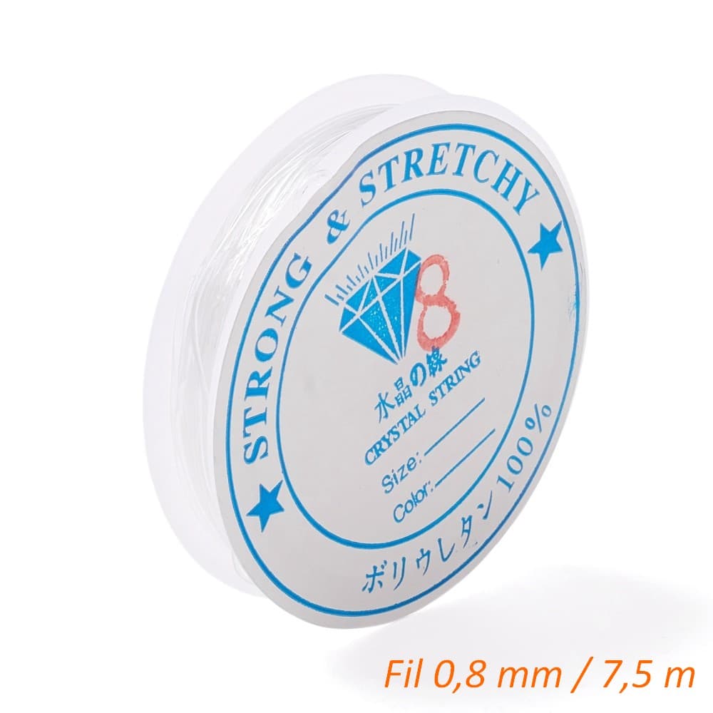 Fil élastique transparent 0,8 mm