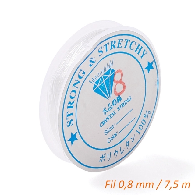 Fil élastique transparent 0,8 mm