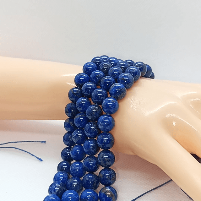 Lapis Lazuli Perles Rondes Polies - Fil Complet